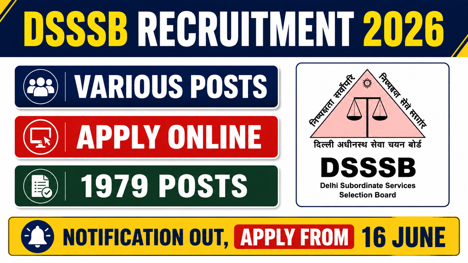 DSSSB Recruitment 2026