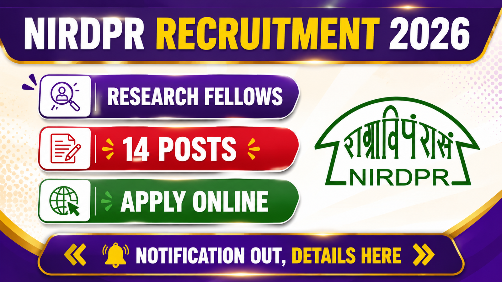 NIRDPR Recruitment 2026