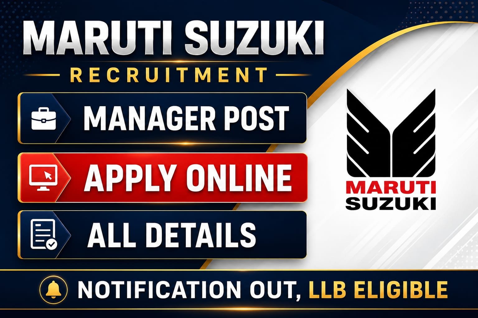 Maruti Suzuki India Limited Recruitment 2026: Assistant Manager / Deputy Manager पदों पर भर्ती, ऐसे करें ऑनलाइन आवेदन