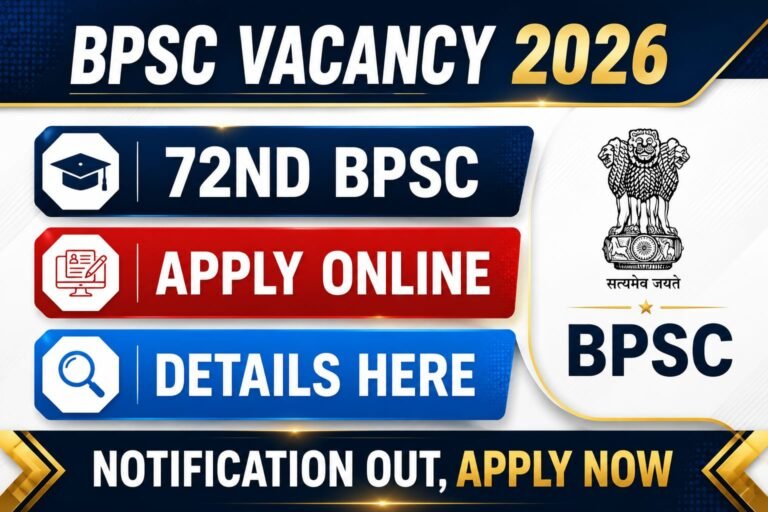 BPSC 72nd Vacancy 2026: 1230 पदों पर बंपर भर्ती, ऐसे करें ऑनलाइन आवेदन