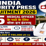 India Security Press Recruitment 2026: 05 Medical Officer पदों पर भर्ती, ₹86,000 Salary, Walk-in Interview