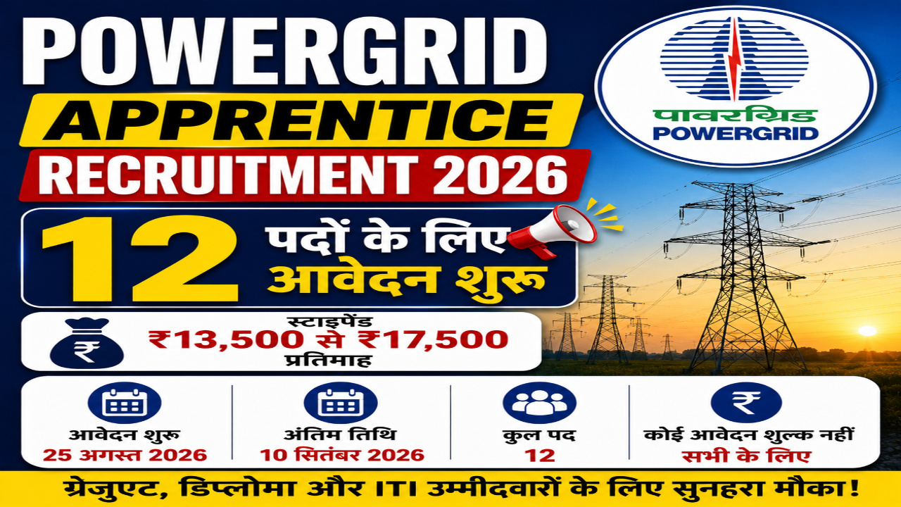 POWERGRID Apprentice Recruitment 2026